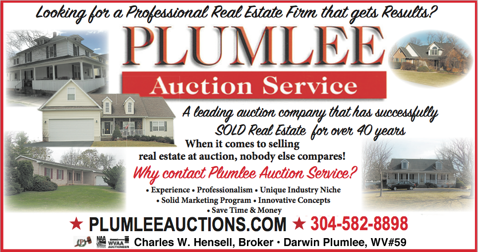 Call Darwin Plumlee of Plumlee Auction Service at 304-582-8898